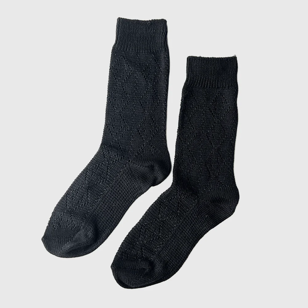 Le Bon Shoppe Modal Eyelet Socks Jet Black - Image 4