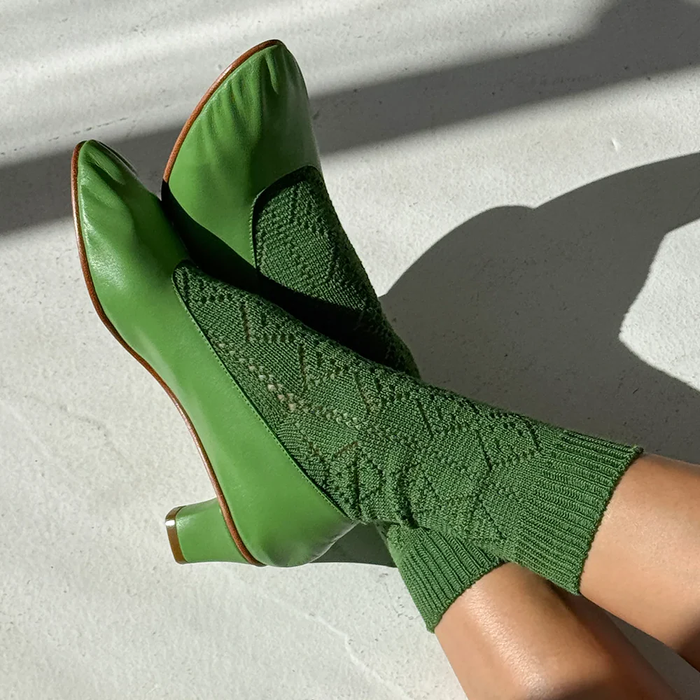 Le Bon Shoppe Modal Eyelet Socks Palm Green - Image 2