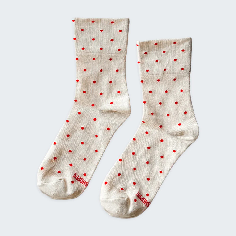 Le Bon Shoppe Socks Sneaker Cream Polka Dot - Image 3