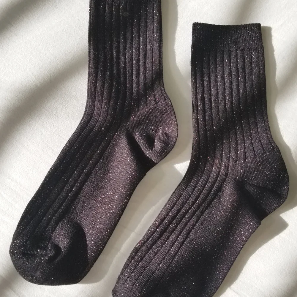 Le Bon Shoppe Socks Her Glitter Copper Black - Image 2