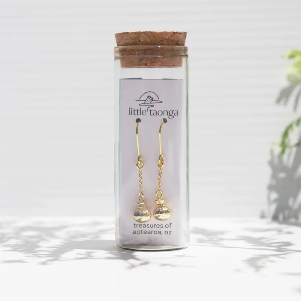 Little Taonga Earrings Poi Poi Gold - Image 2