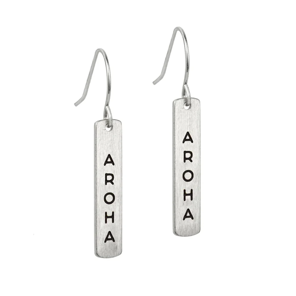 Little Taonga Earrings Te Reo Aroha Silver