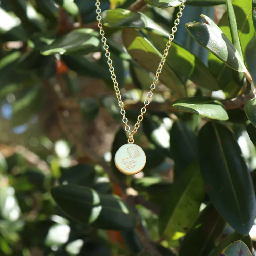 Little Taonga Necklace Fantail Gold - Image 2