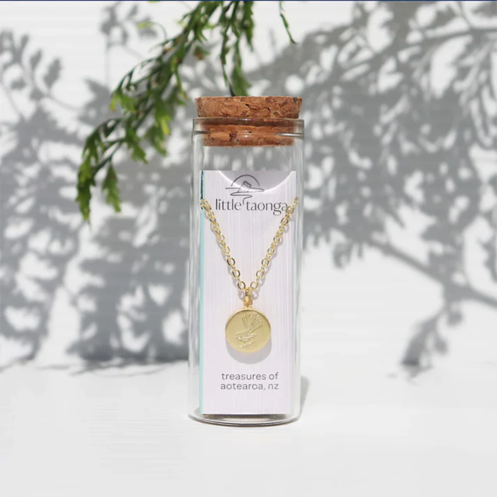 Little Taonga Necklace Fantail Gold - Image 3
