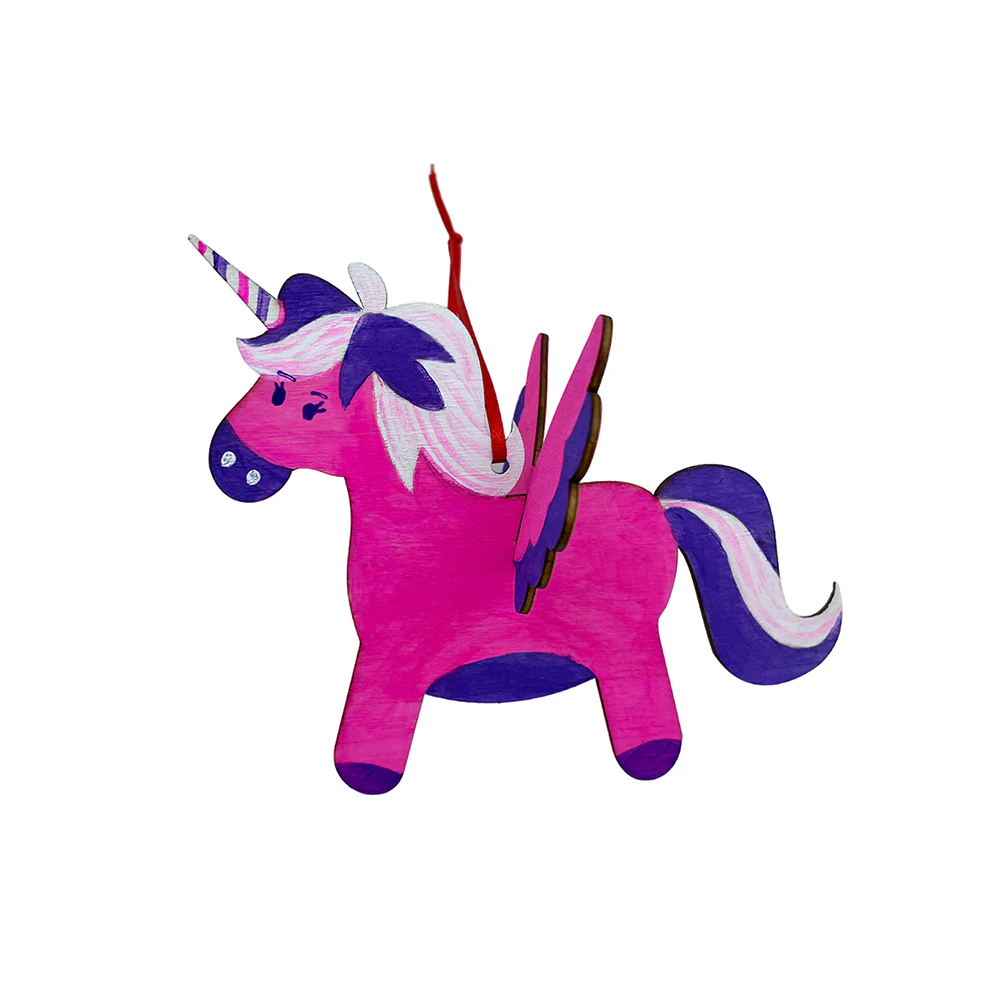Make Your Own Wooden Winged Unicorn Ornament
