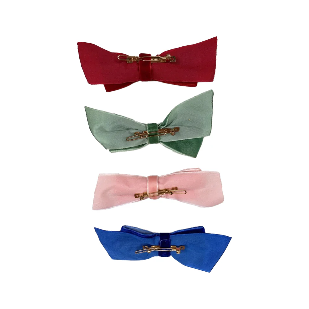Meri Meri Radiant Velvet Bow Hair Clip Assorted Single - Image 3