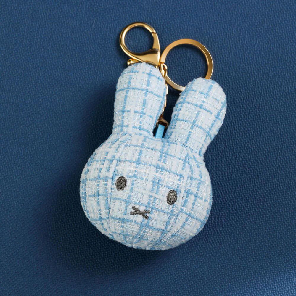 Miffy Face Plush Keyring Baby Blue - Image 2