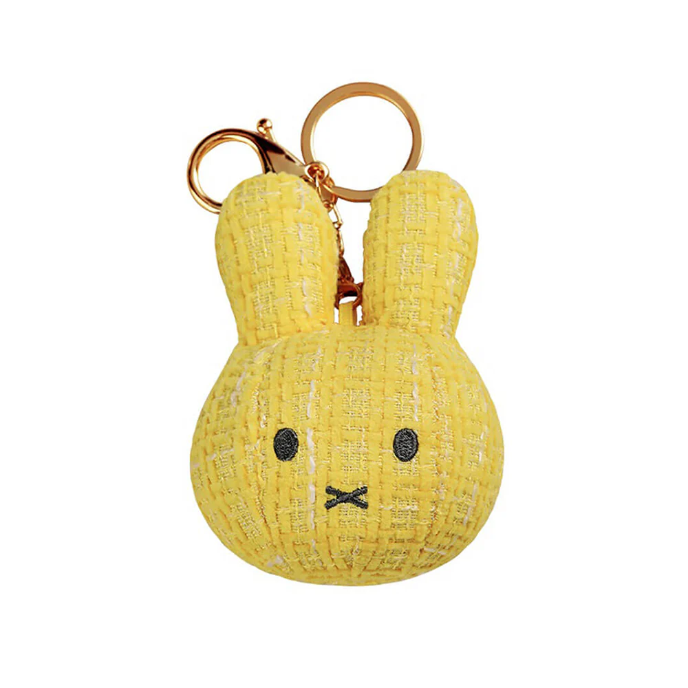 Miffy Face Plush Keyring Yellow