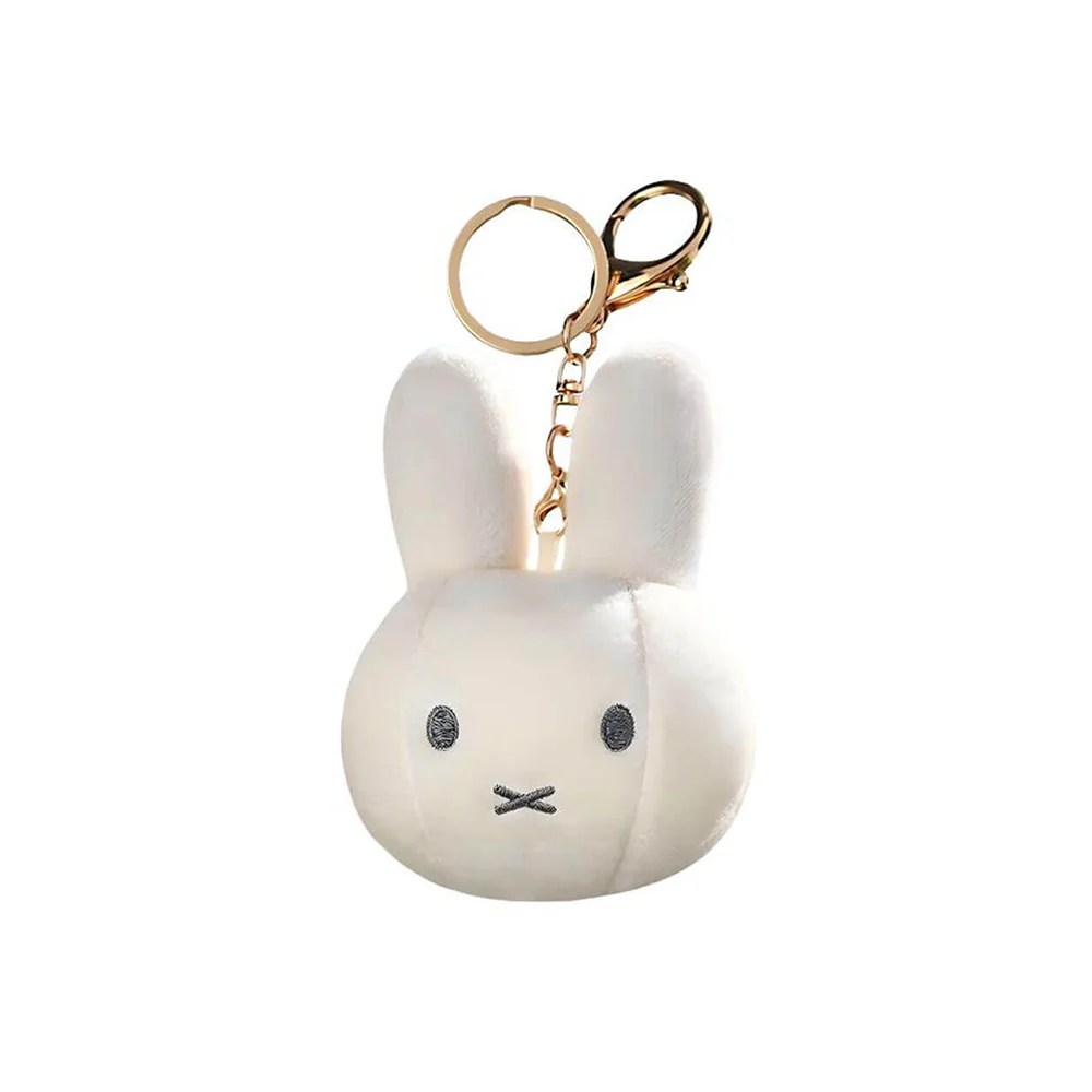 Miffy Face Soft Plush Keyring White
