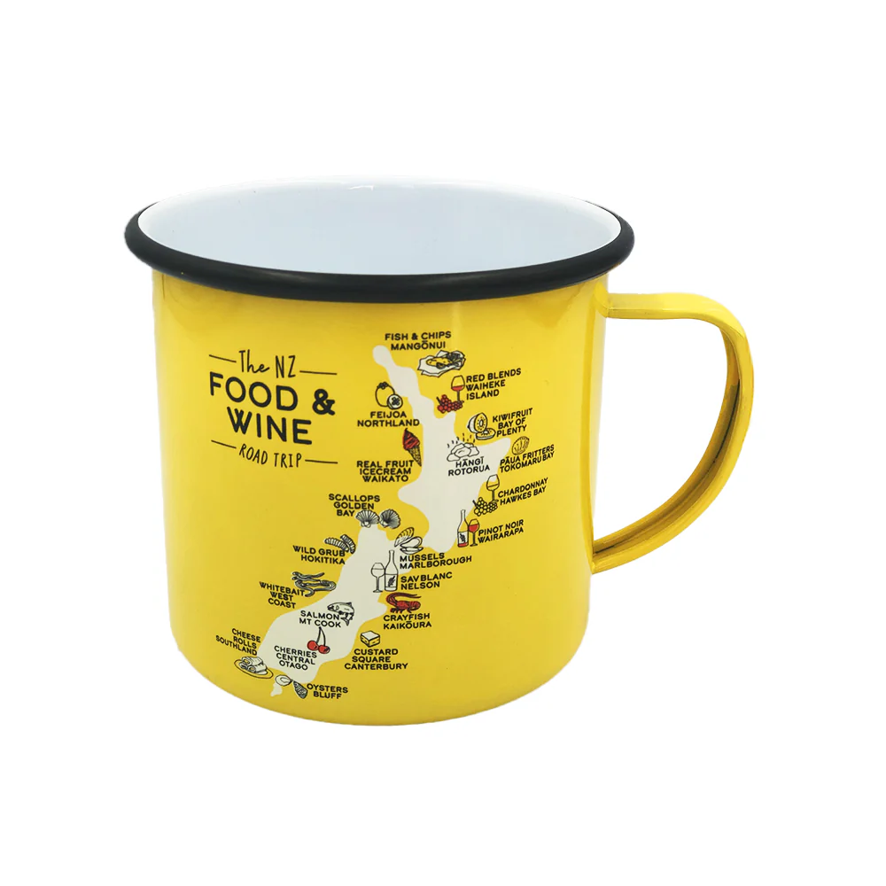 Moana Road Food and Wine Enamel Mug Yellow