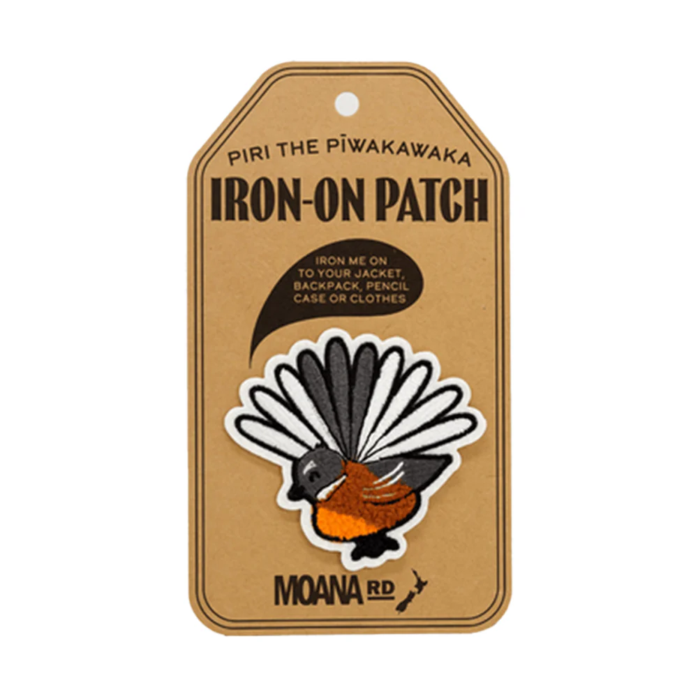 Moana Road Iron-On Patch Piri the Pīwakawaka