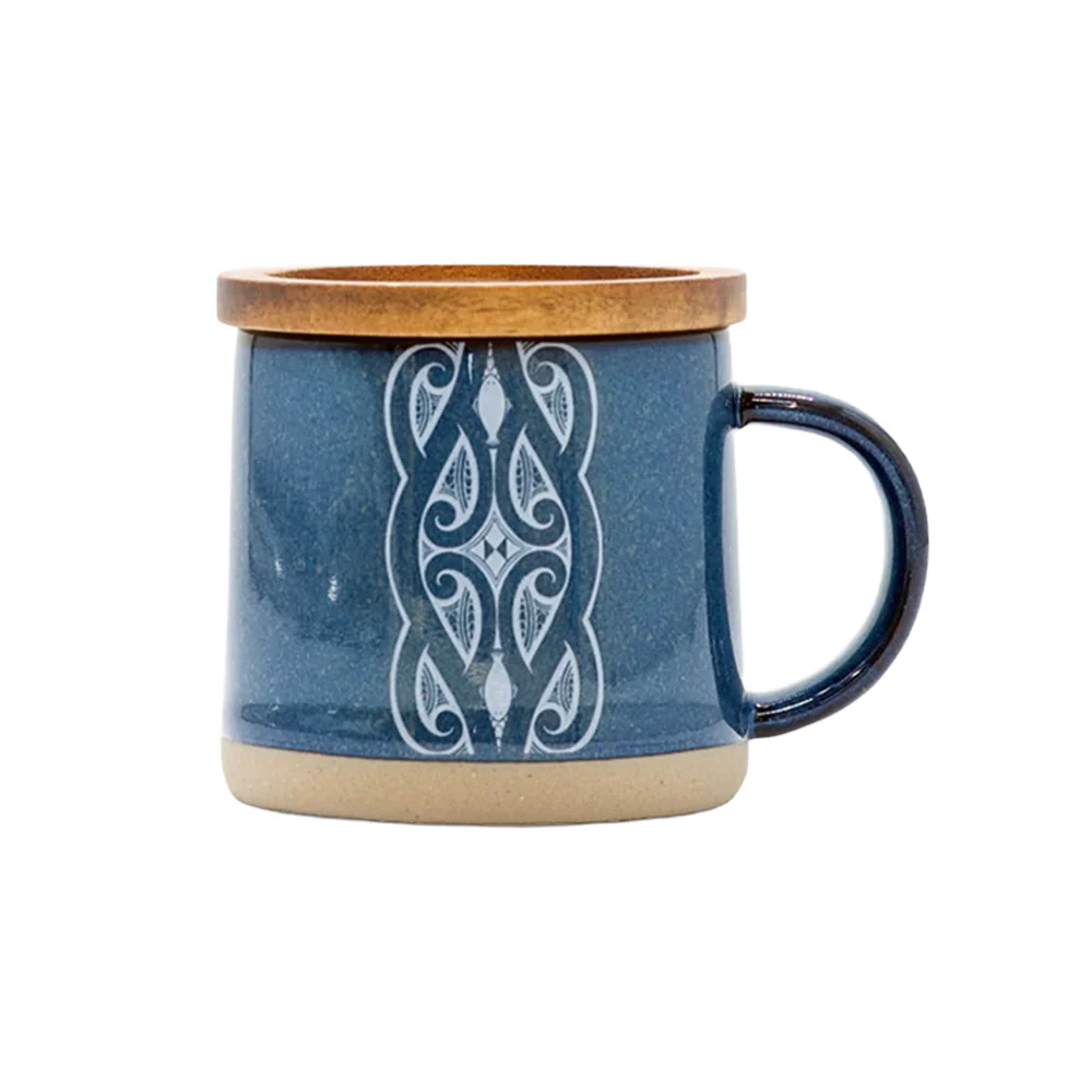 Moana Road X Miriama Grace-Smith Glazed Ceramic Espresso Mug Navy