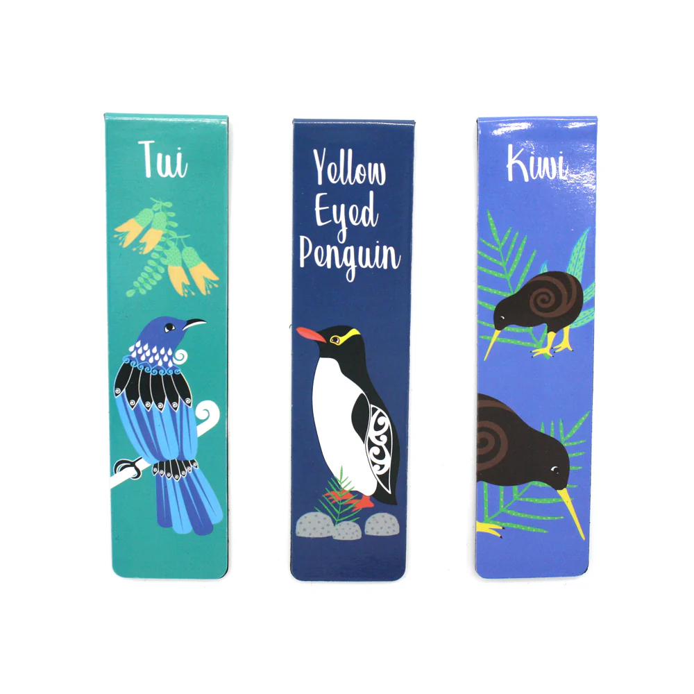New Zealand Magnetic Bookmarks Native Birds Set of 3