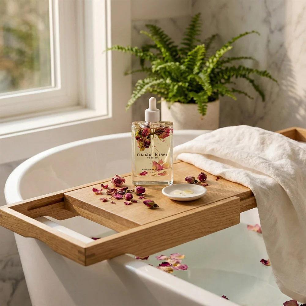 Nude Kiwi Body Oil Safflower and Rose - Image 3