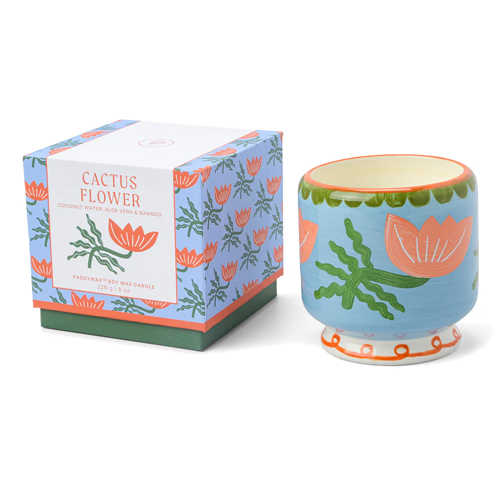 Paddywax Adopo Flower Ceramic Candle Cactus Flower 226g - Image 2
