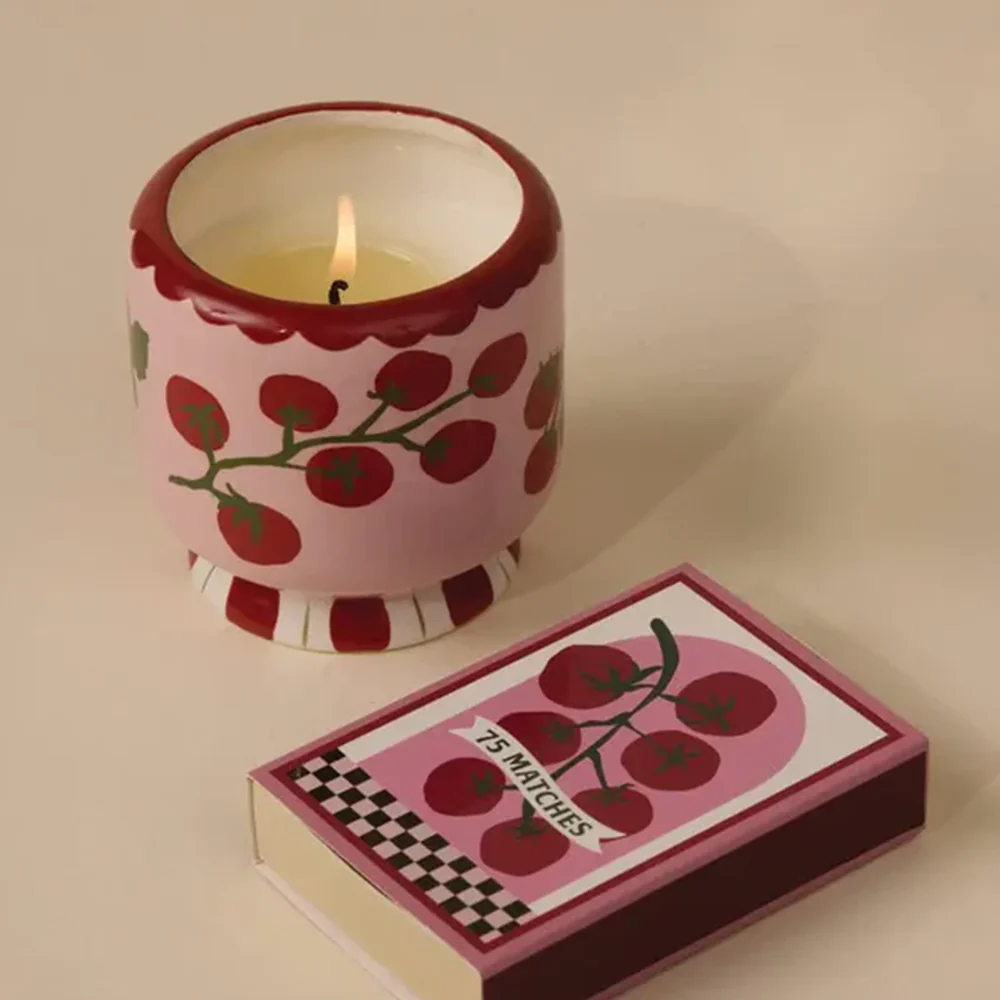 Paddywax Adopo Flower Ceramic Candle Tomato Vine 226g - Image 3