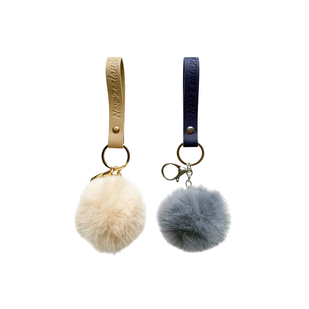 Pom Pom Keyring with Clip Assorted