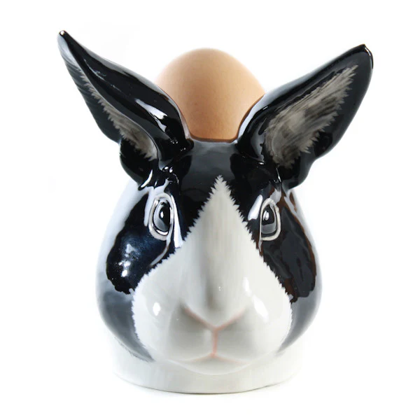 Quail Dutch Rabbit Egg Cup Black and White - Image 3