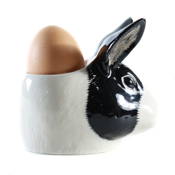 Quail Dutch Rabbit Egg Cup Black and White - Image 4