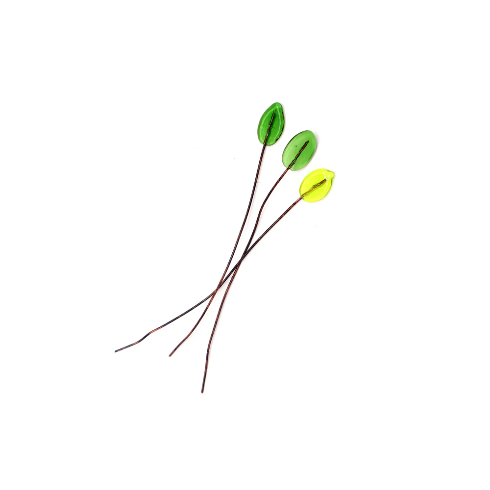 Rainey Designs Mini Leaf Glass Stem Transparent Assorted