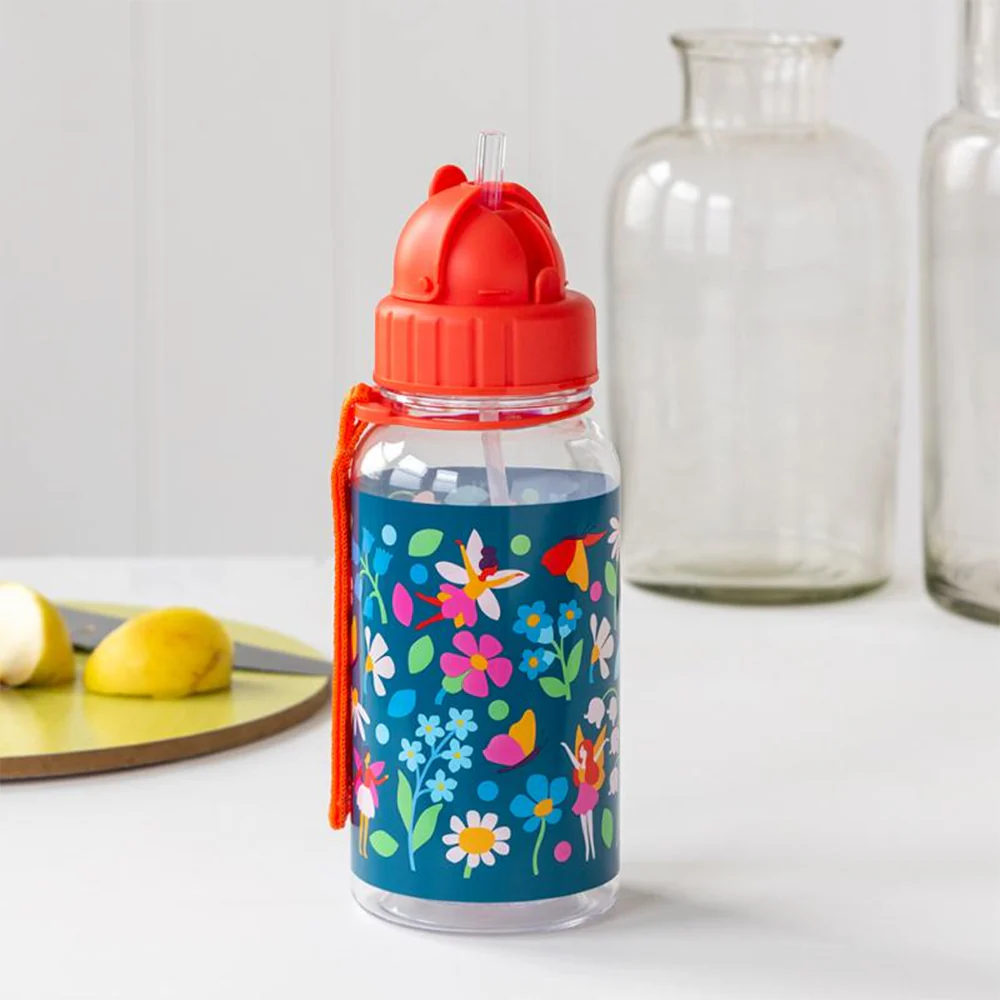Rex Children's Water Bottle with Straw 500ml Fairies in the Garden - Image 2