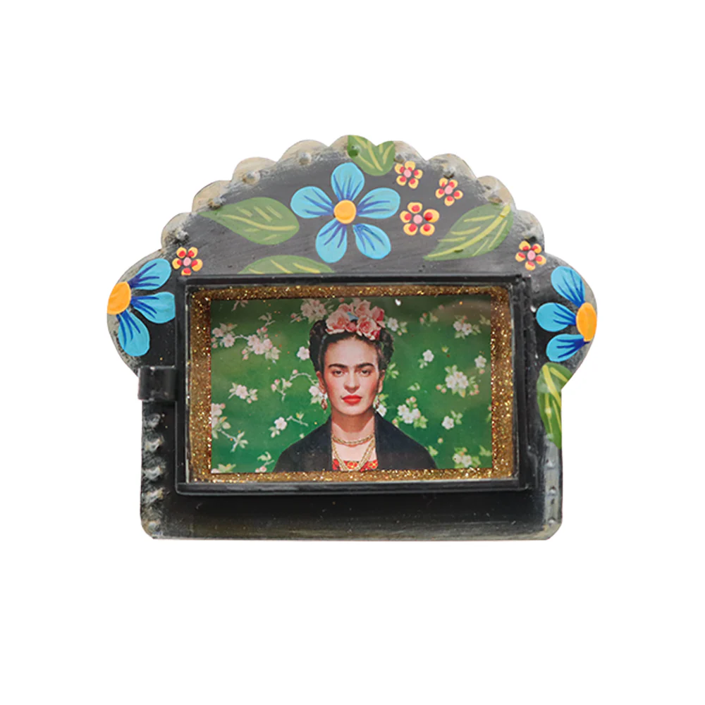 Rustico Mexicano Tin Nicho Teca with Frida - Image 2