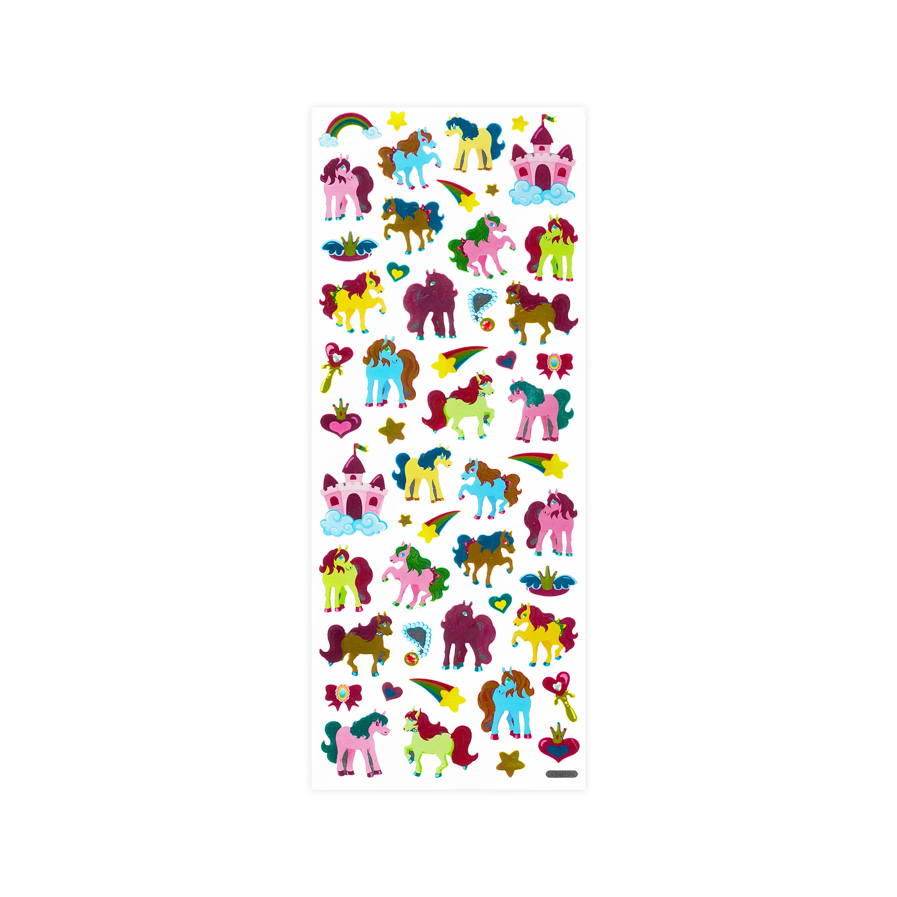 Shiny Metallic Stickers Colourful Ponies