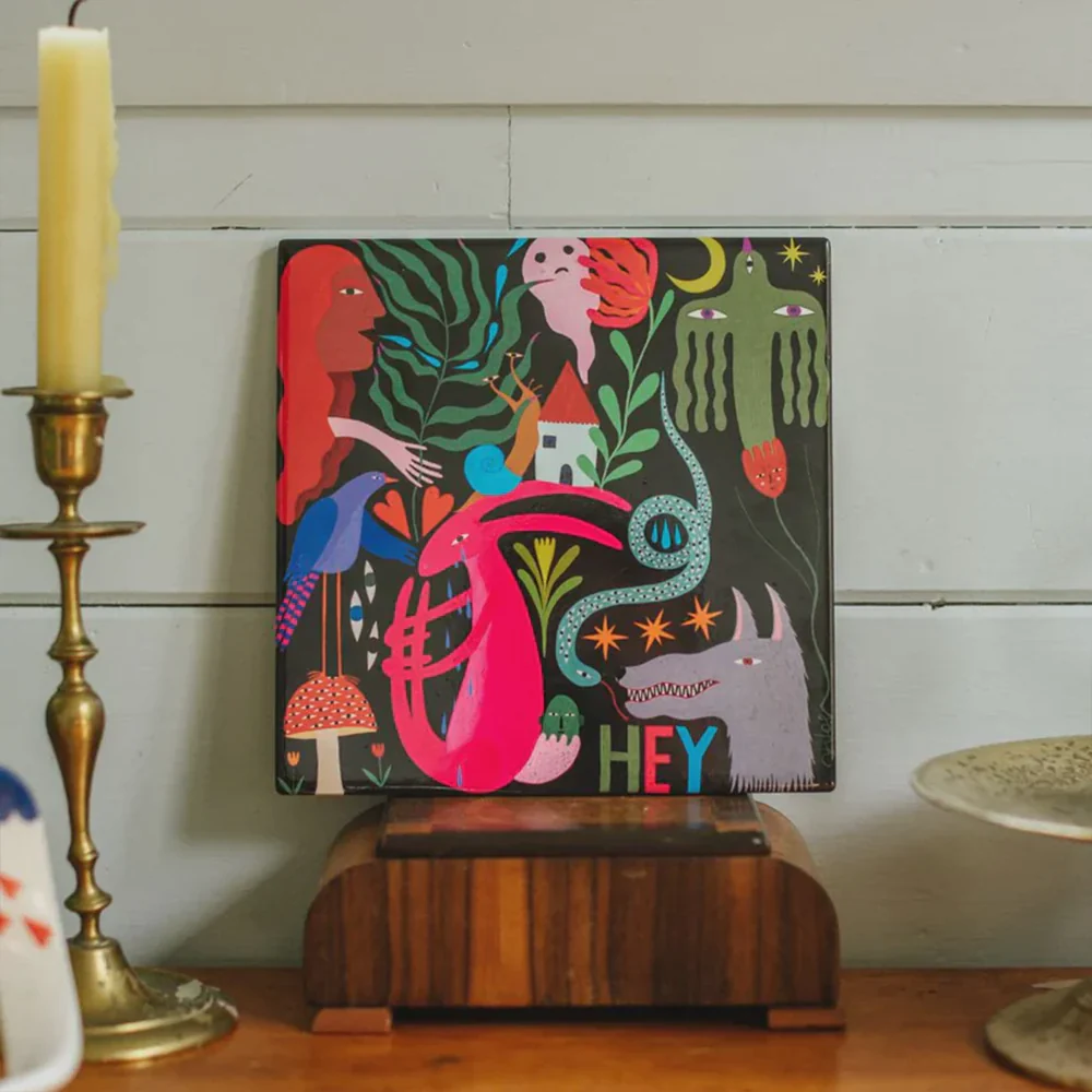 Studio Soph Ceramic Art Tile Hey - Image 2