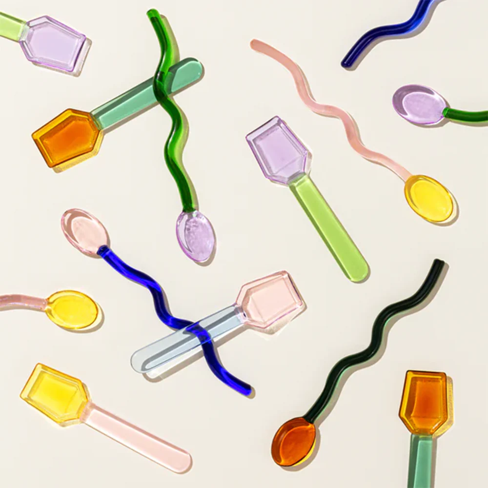 Sucker Glass Spoon Set Multicolour - Image 3