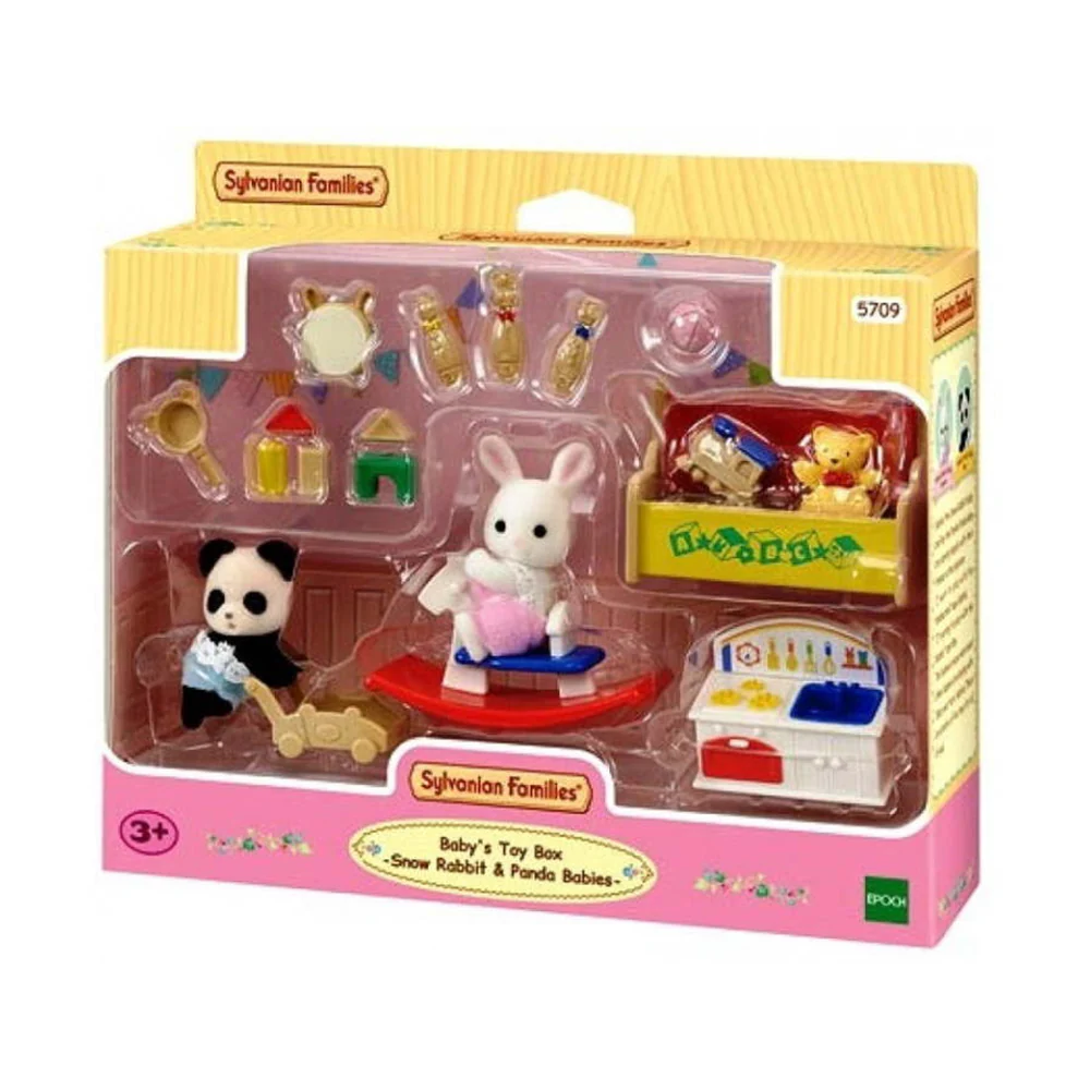 Sylvanian Families Baby's Toy Box -Snow Rabbit & Panda Babies