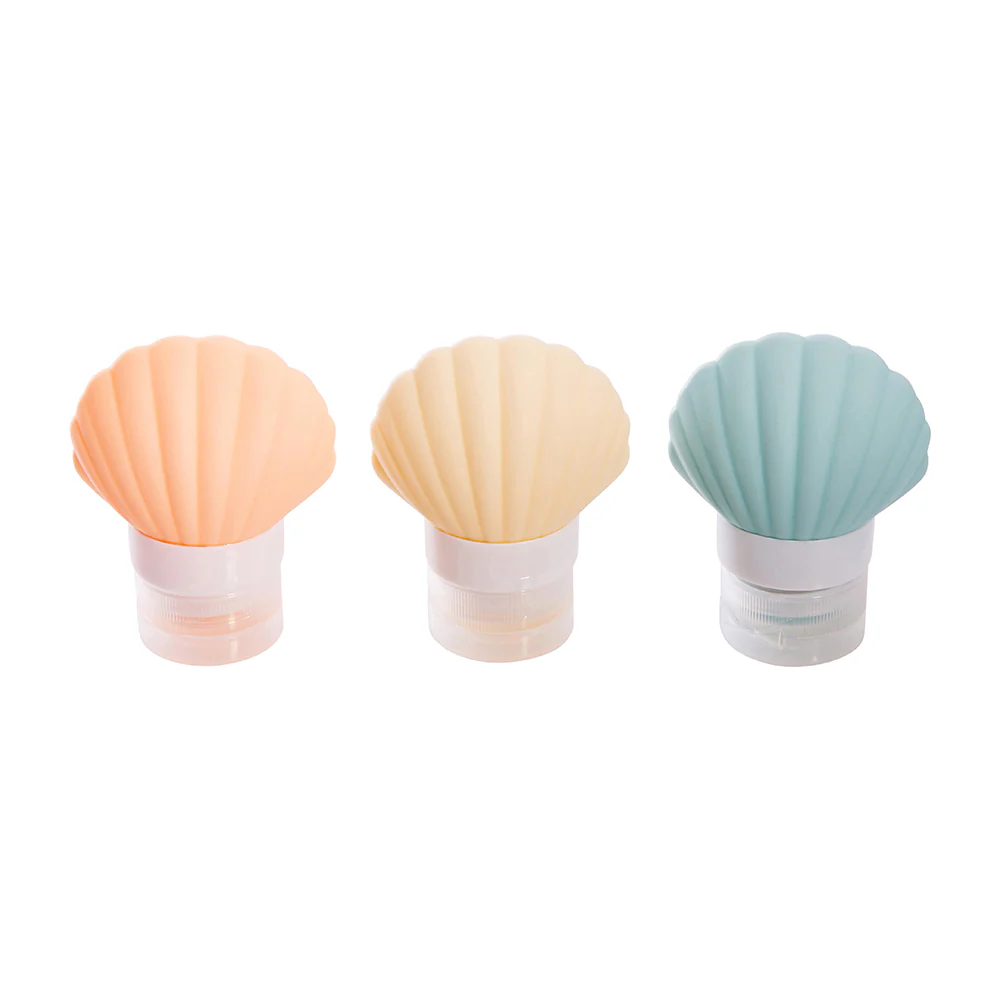 Sylvia Harvey Walker Shell Travel Bottles in Zip Pouch  Set of 3 - Image 4