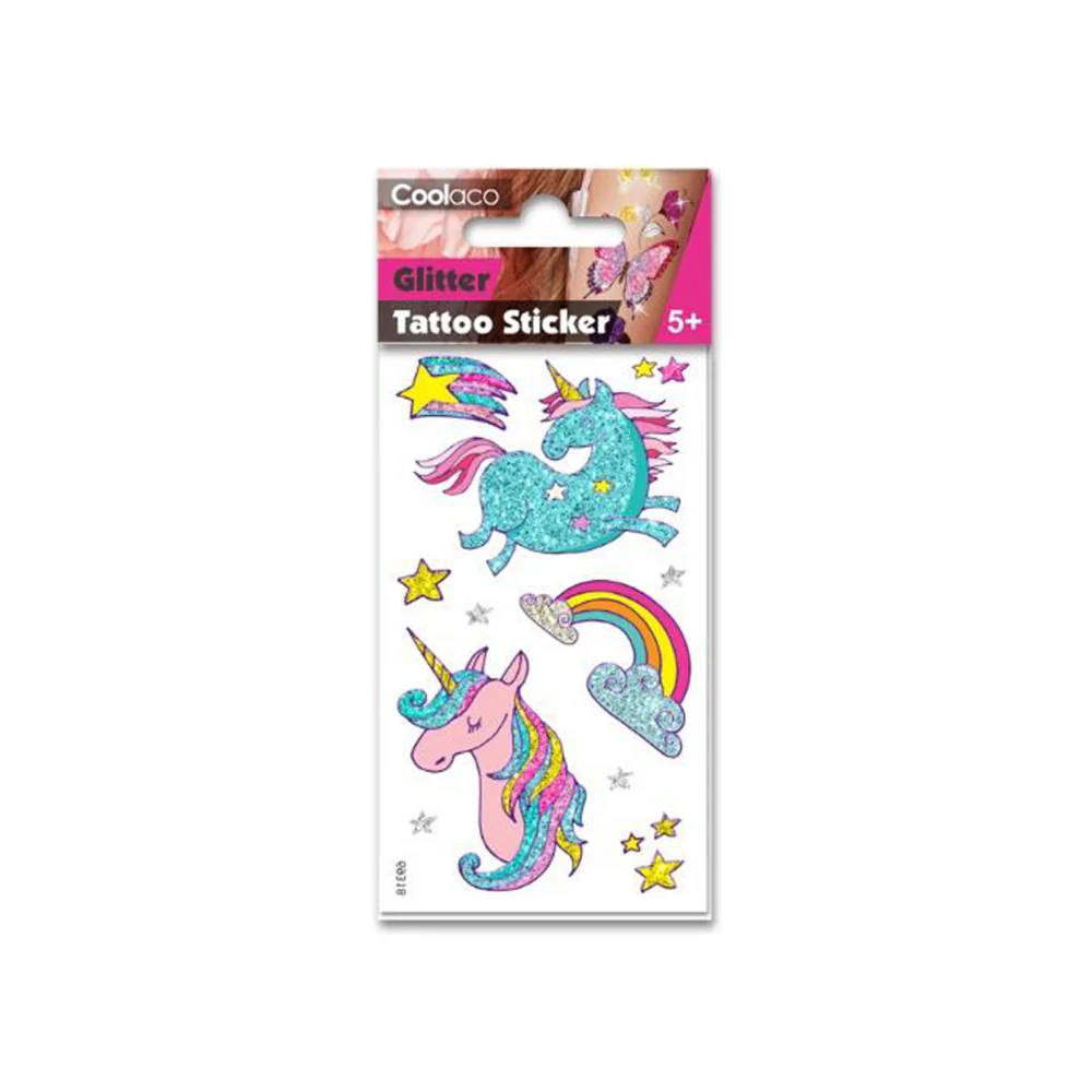Temporary Tattoo Glitter Rainbow Unicorn