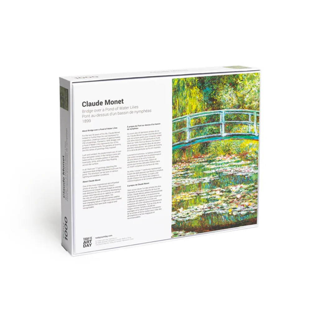 Today Is Art Day 1000 Piece Puzzle Claude Monet Bridges And Waterlillies - Image 5