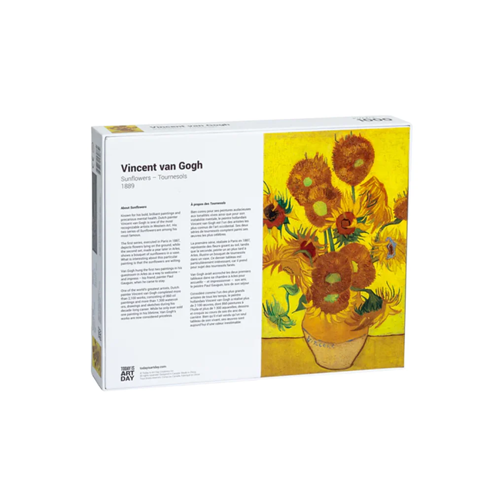 Today Is Art Day 1000 Piece Puzzle Vincent Van Gogh Sunflowers - Image 3