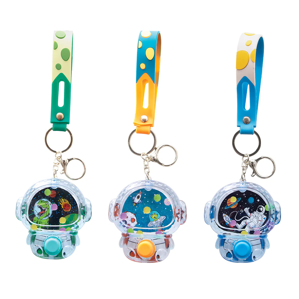 Water Filled Game Keychain Spaceman Assorted