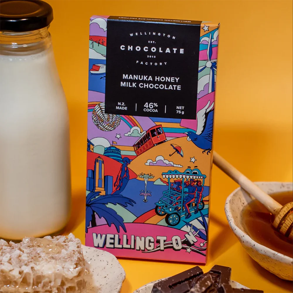 Wellington Chocolate Factory Honey Milk Bar 75g - Image 2