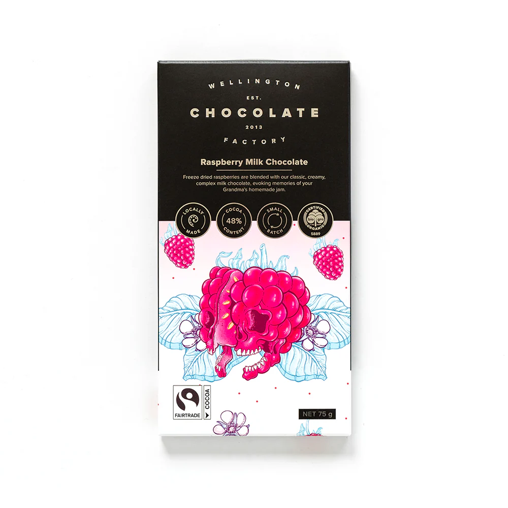 Wellington Chocolate Factory Raspberry Milk Bar 75g
