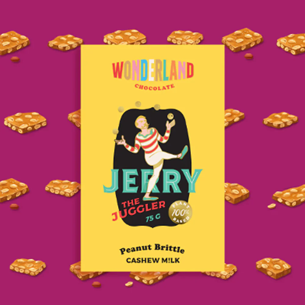 Wonderland Jerry the Juggler Peanut Brittle Cashew Milk Chocolate - Image 2