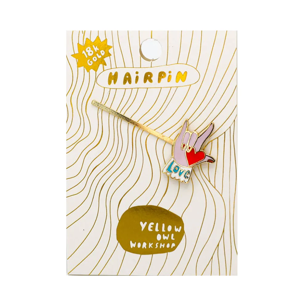 Yellow Owl Hair Pin Love - Image 2